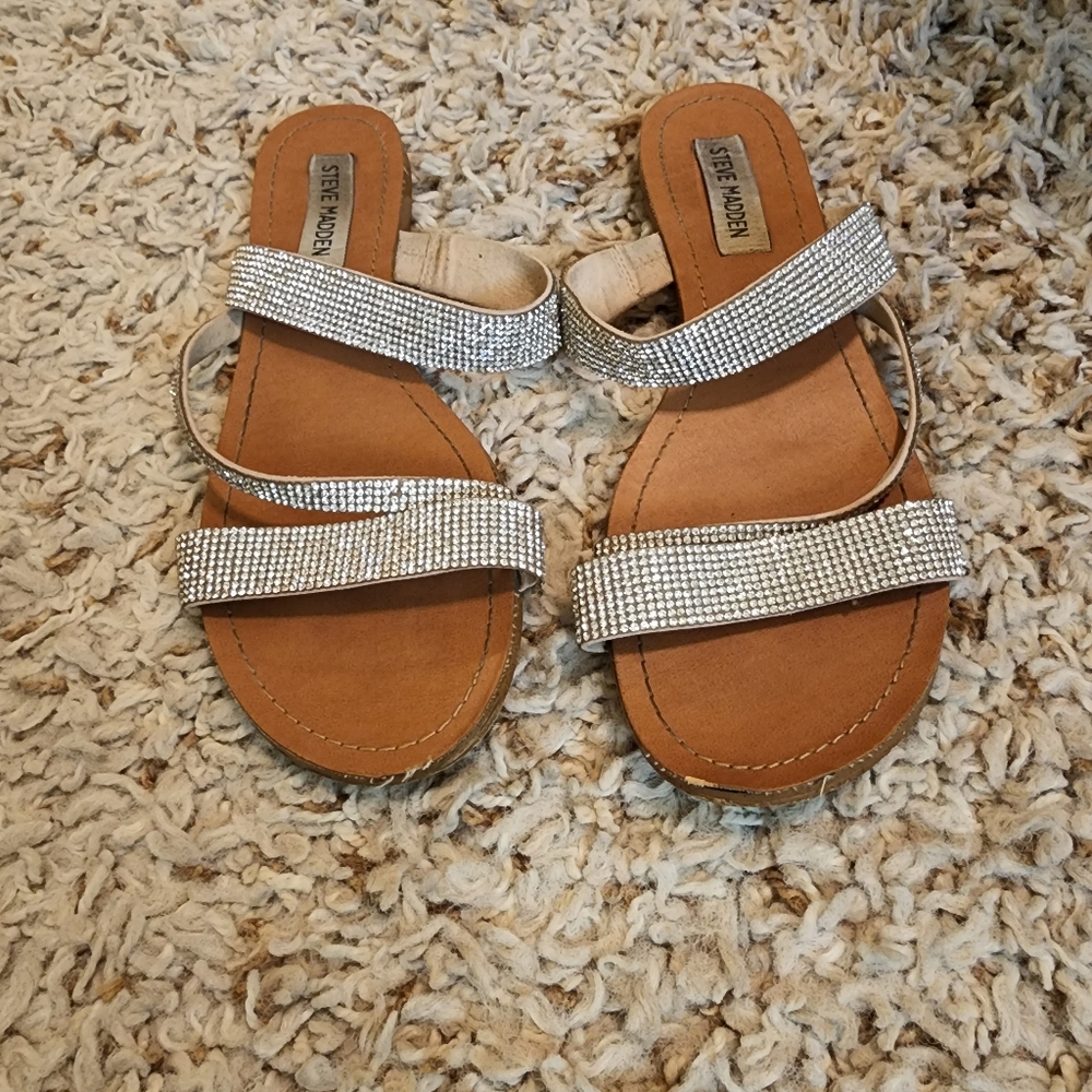 Rhinestone slip on sandel